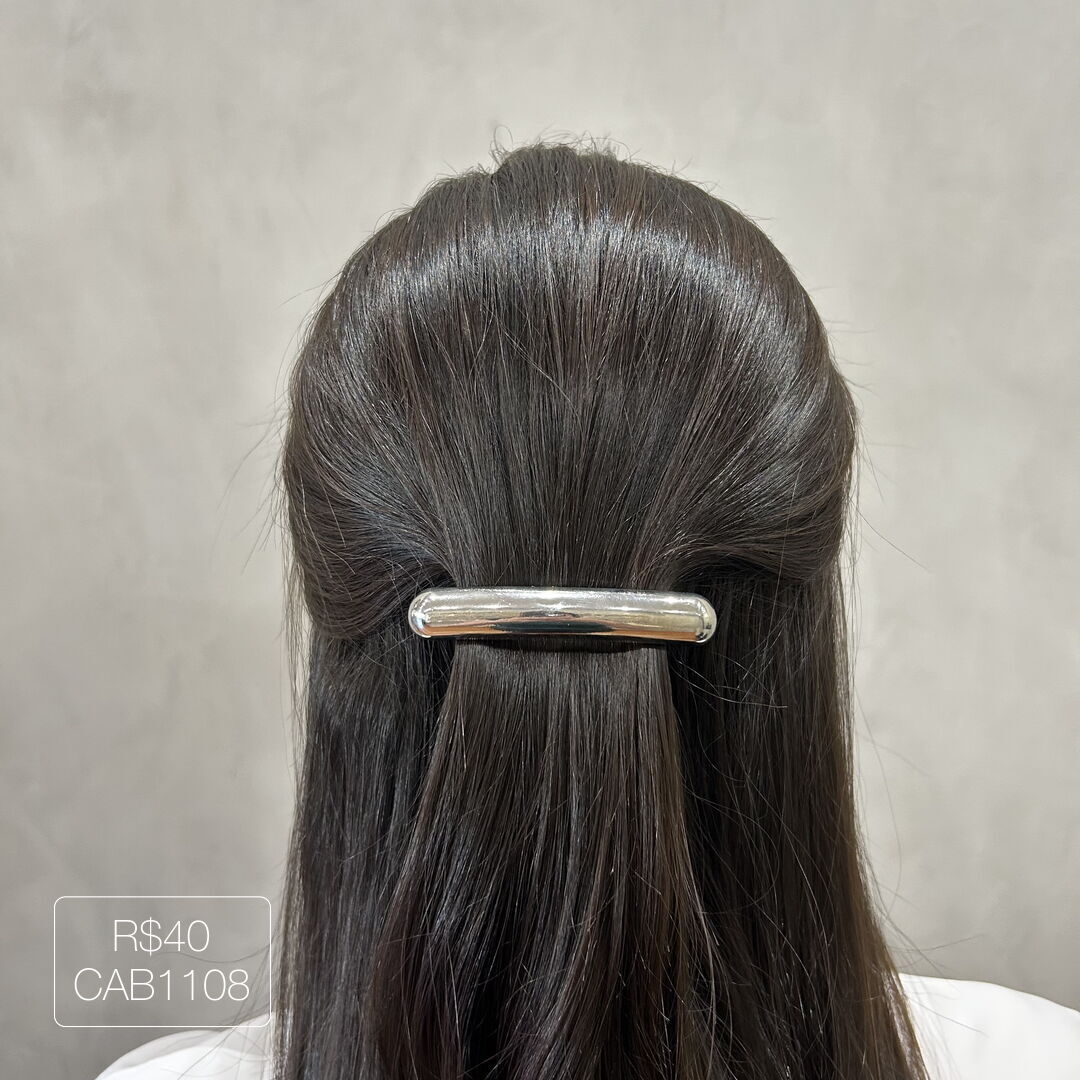 Hair Pin Cilíndrico G Liso Prateado